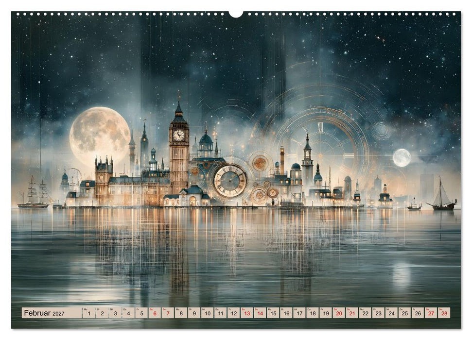 Gilded Steampunk Cities (CALVENDO Wandkalender 2027)