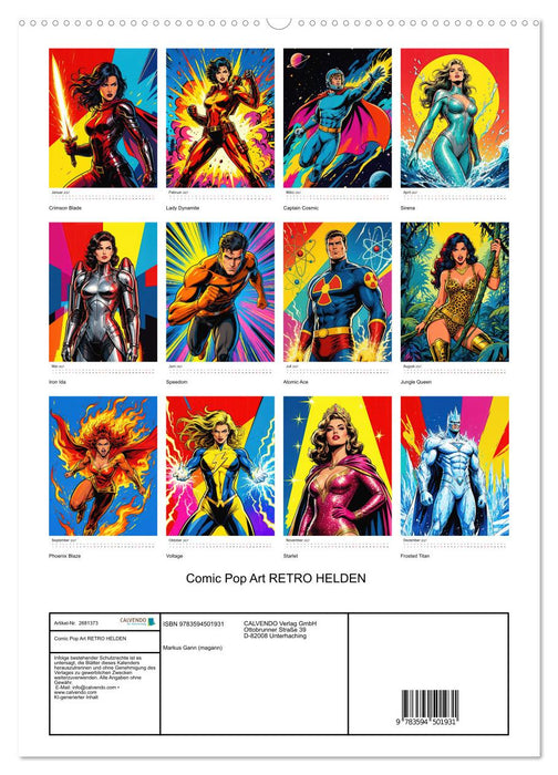 Comic Pop Art RETRO HELDEN (CALVENDO Premium Wandkalender 2027)
