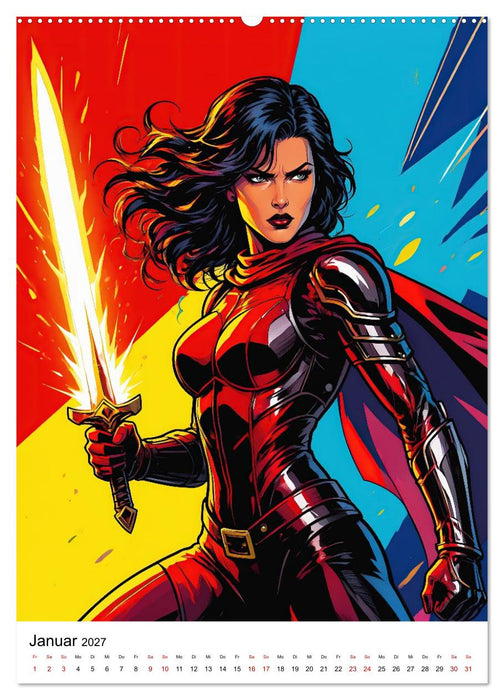 Comic Pop Art RETRO HELDEN (CALVENDO Premium Wandkalender 2027)
