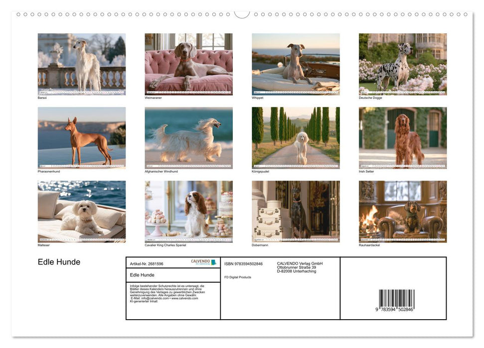 Edle Hunde (CALVENDO Premium Wandkalender 2027)