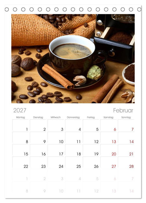 KAFFEE 2027 (CALVENDO Tischplaner A5H 2027)