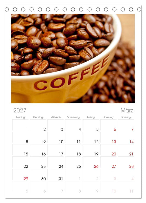 KAFFEE 2027 (CALVENDO Tischplaner A5H 2027)