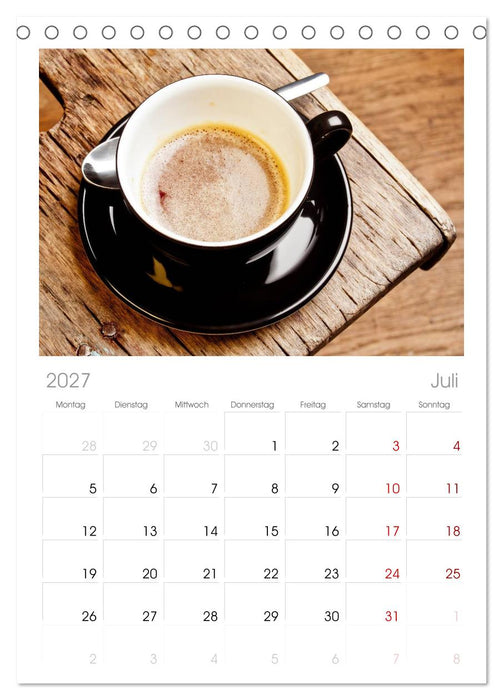 KAFFEE 2027 (CALVENDO Tischplaner A5H 2027)