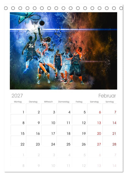 Basketball extrem (CALVENDO Tischplaner A5H 2027)