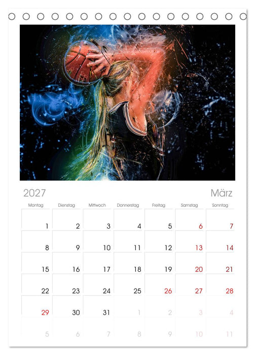Basketball extrem (CALVENDO Tischplaner A5H 2027)