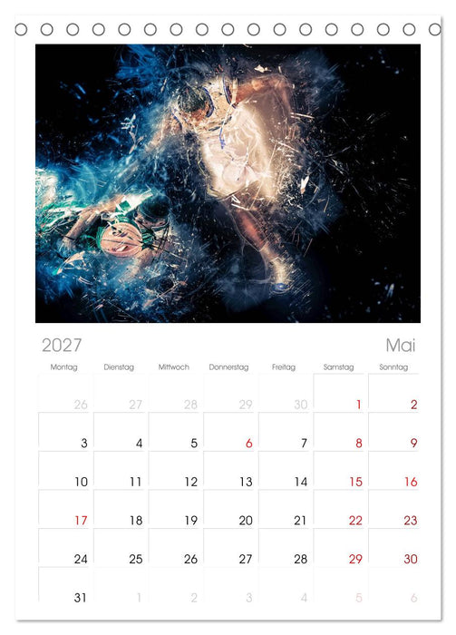 Basketball extrem (CALVENDO Tischplaner A5H 2027)