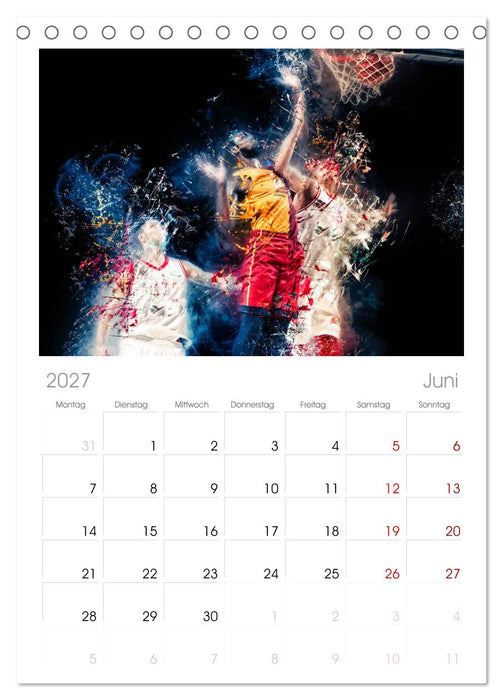 Basketball extrem (CALVENDO Tischplaner A5H 2027)