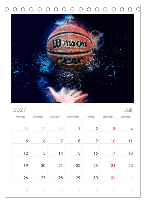 Basketball extrem (CALVENDO Tischplaner A5H 2027)