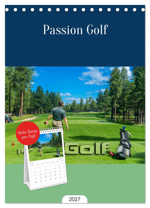 Passion Golf (CALVENDO Tischplaner A5H 2027)