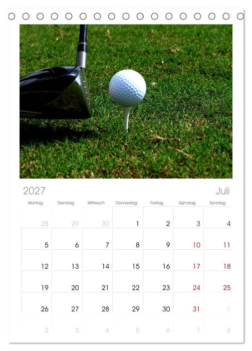 Passion Golf (CALVENDO Tischplaner A5H 2027)