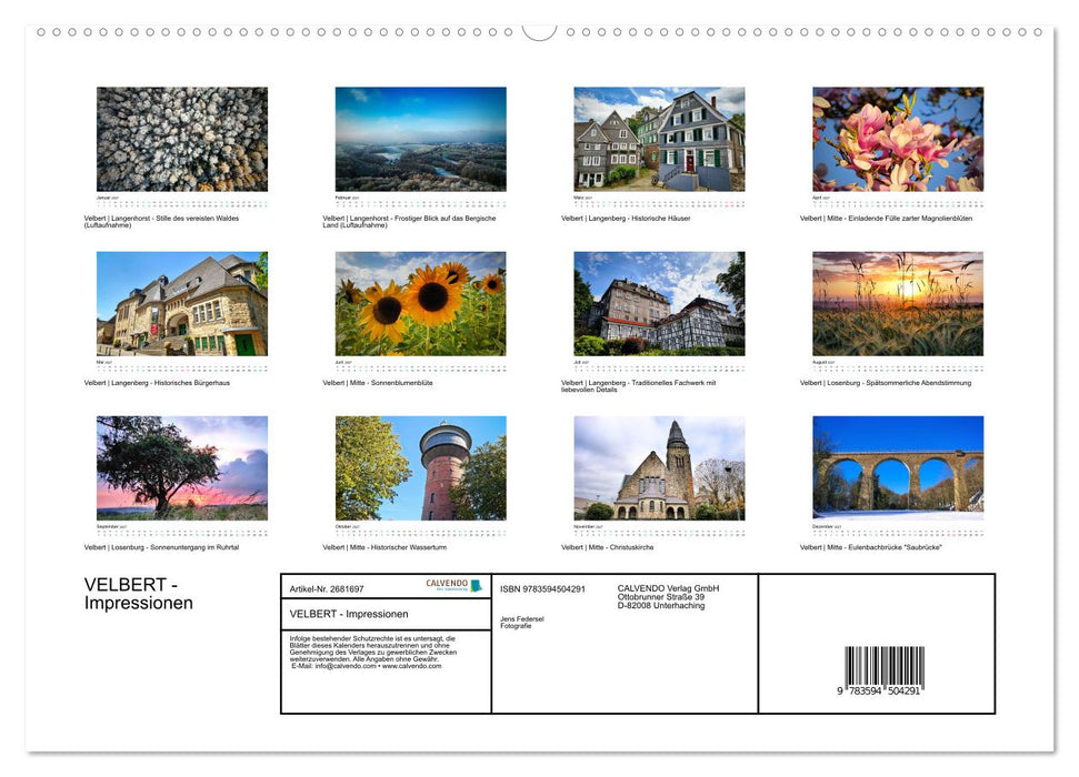 VELBERT - Impressionen (CALVENDO Premium Wandkalender 2027)