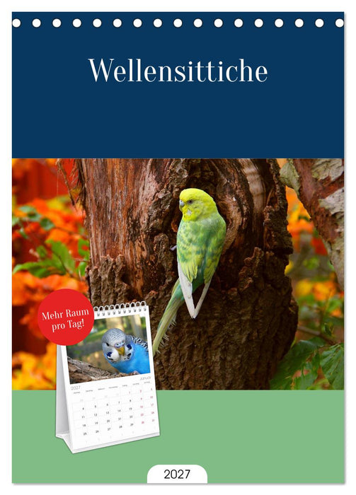 Wellensittiche (CALVENDO Tischplaner A5H 2027)