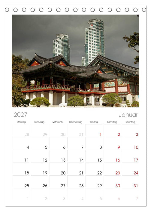 Seoul (CALVENDO Tischplaner A5H 2027)