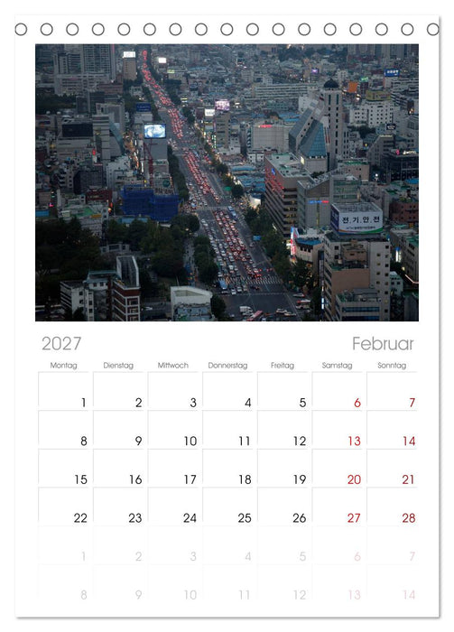 Seoul (CALVENDO Tischplaner A5H 2027)
