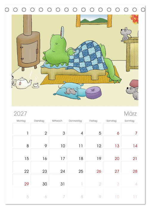 Der kleine Drache (CALVENDO Tischplaner A5H 2027)