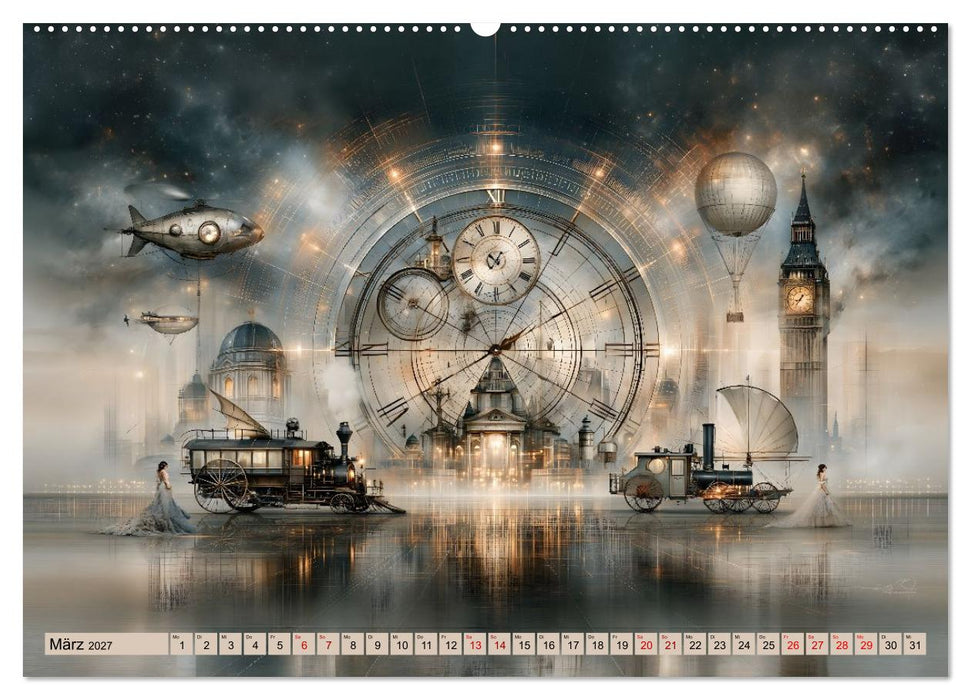 Gilded Steampunk Cities (CALVENDO Premium Wandkalender 2027)