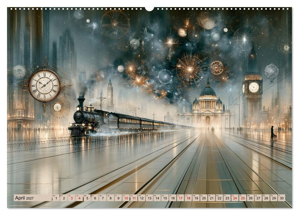 Gilded Steampunk Cities (CALVENDO Premium Wandkalender 2027)