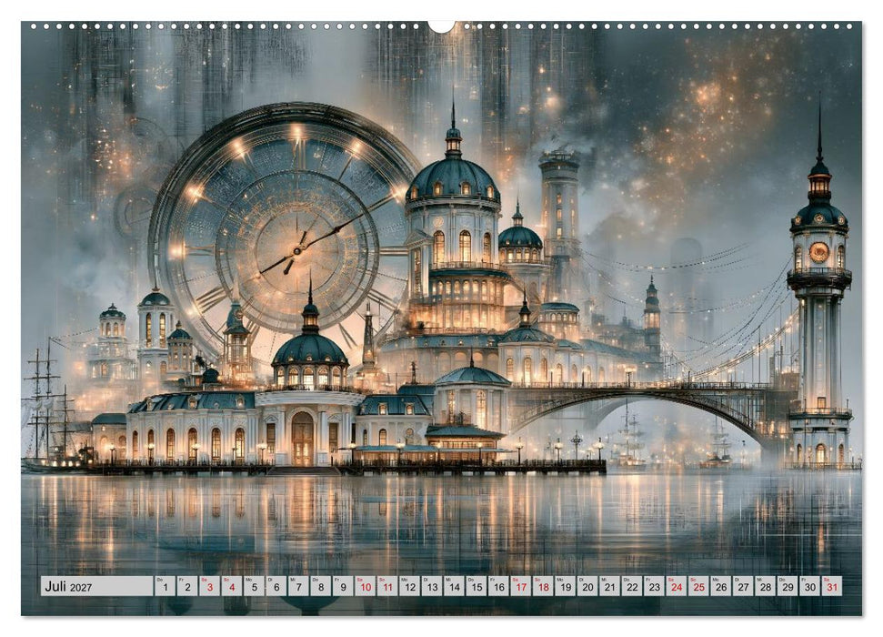 Gilded Steampunk Cities (CALVENDO Premium Wandkalender 2027)