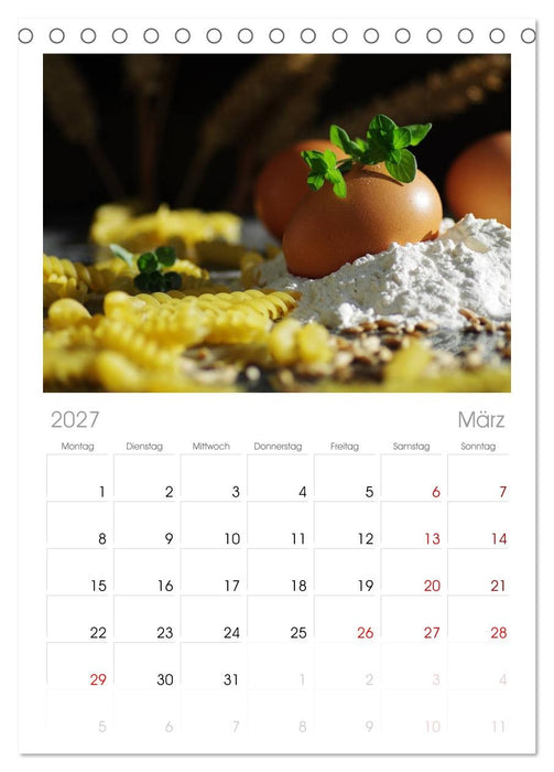 Pasta Kreationen (CALVENDO Tischplaner A5H 2027)
