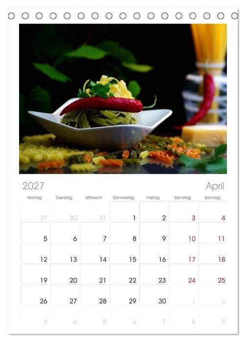 Pasta Kreationen (CALVENDO Tischplaner A5H 2027)