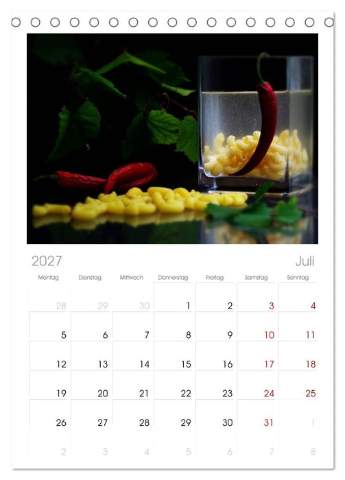 Pasta Kreationen (CALVENDO Tischplaner A5H 2027)