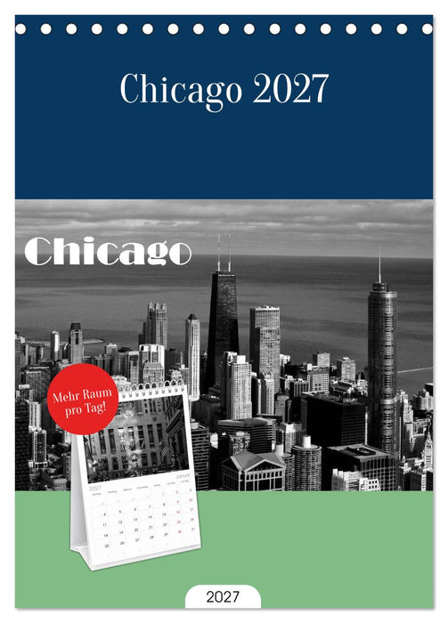 Chicago 2027 (CALVENDO Tischplaner A5H 2027)