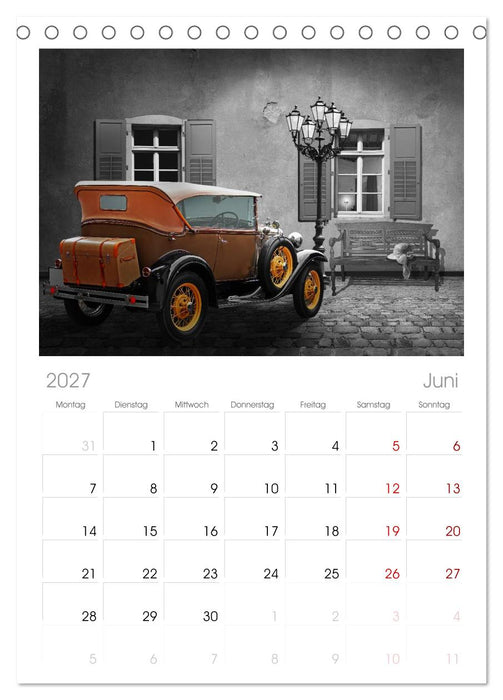 Oldtimer auf Reisen (CALVENDO Tischplaner A5H 2027)