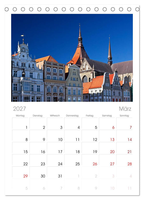 Ostseeperle Rostock (CALVENDO Tischplaner A5H 2027)