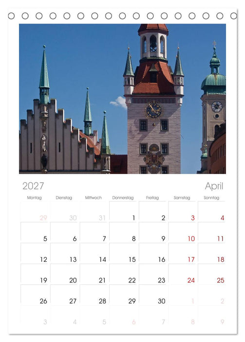 München - Die Schöne (CALVENDO Tischplaner A5H 2027)