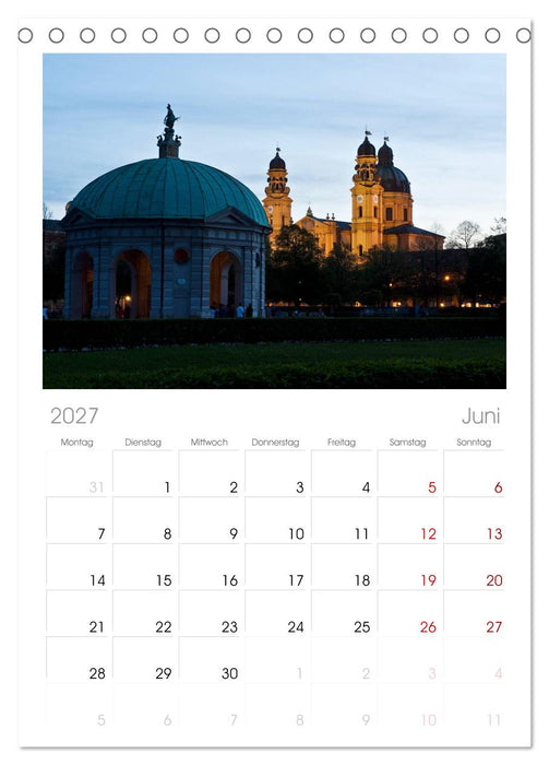 München - Die Schöne (CALVENDO Tischplaner A5H 2027)