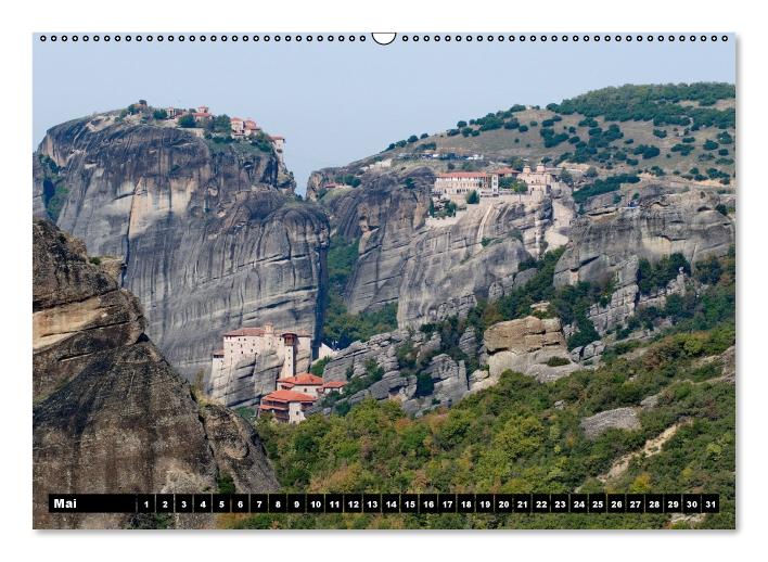 Metéora, Klöster zwischen Himmel und Erde (Wandkalender immerwährend DIN A2 quer) (CALVENDO Wandkalender 2013)