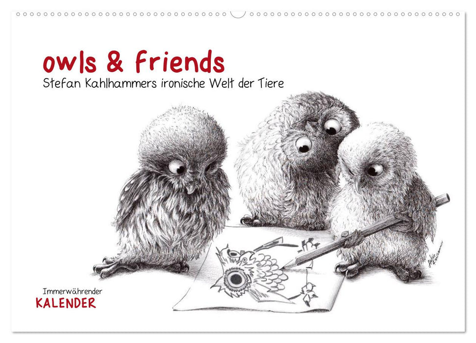 owls & friends Immerwährender Kalender (Wandkalender immerwährend DIN A2 quer) (CALVENDO Wandkalender 2014)