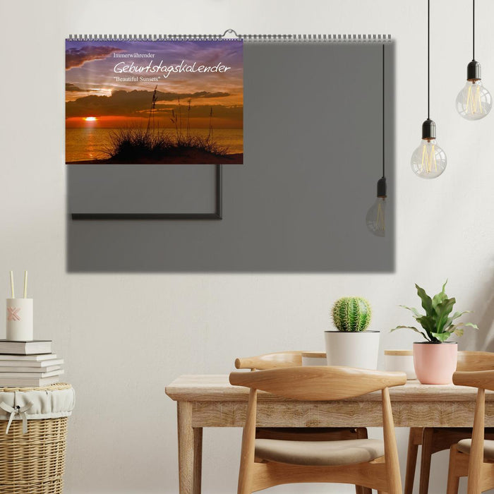 Immerwährender Geburtstagskalender – Beautiful Sunsets (Wandkalender immerwährend DIN A2 quer) (CALVENDO Wandkalender 0)