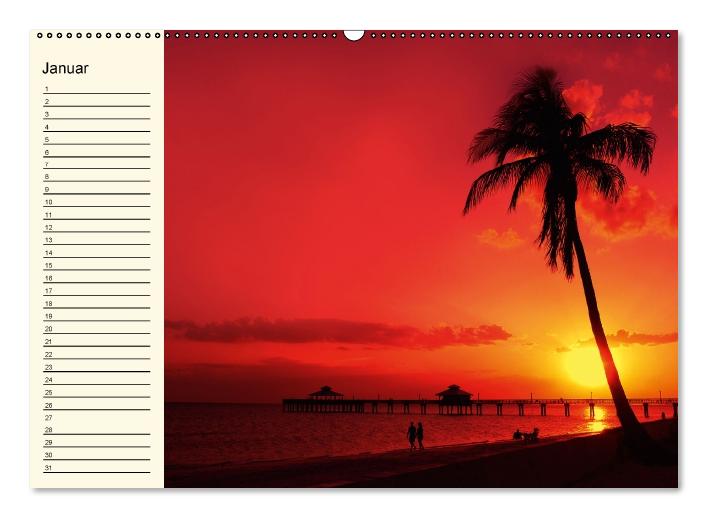 Immerwährender Geburtstagskalender – Beautiful Sunsets (Wandkalender immerwährend DIN A2 quer) (CALVENDO Wandkalender 0)