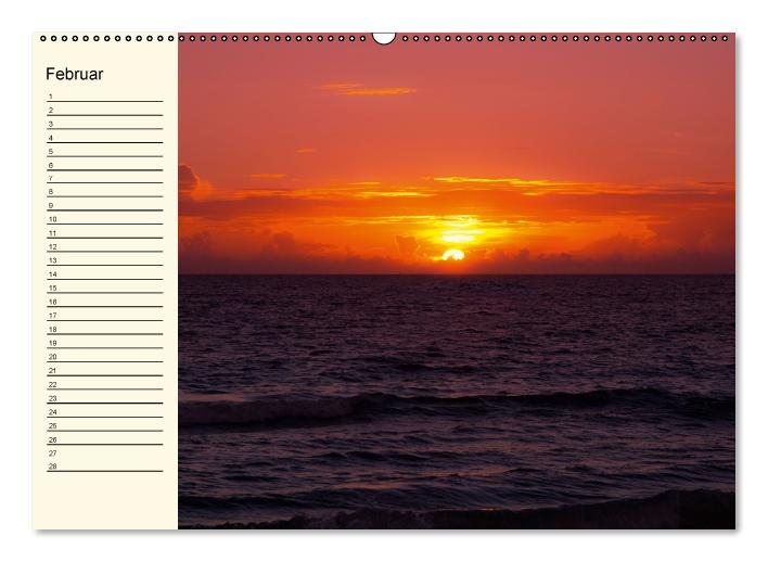 Immerwährender Geburtstagskalender – Beautiful Sunsets (Wandkalender immerwährend DIN A2 quer) (CALVENDO Wandkalender 0)