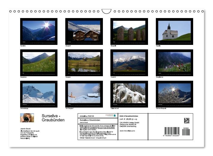 Surselva - Graubünden (Wandkalender immerwährend DIN A3 quer) (CALVENDO Wandkalender 0)