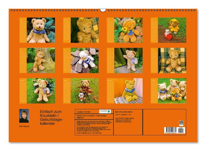 Einfach zum Knuddeln / Geburtstagskalender (Wandkalender immerwährend DIN A2 quer) (CALVENDO Wandkalender 0)