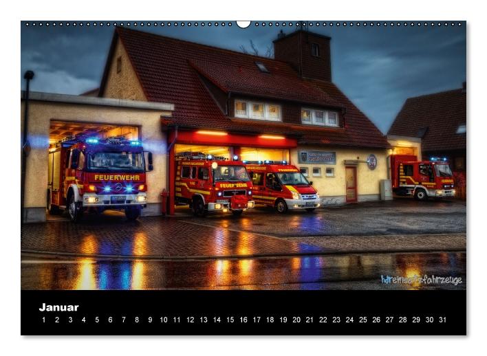 HDR Einsatzfahrzeuge (Wandkalender immerwährend DIN A2 quer) (CALVENDO Wandkalender 2014)