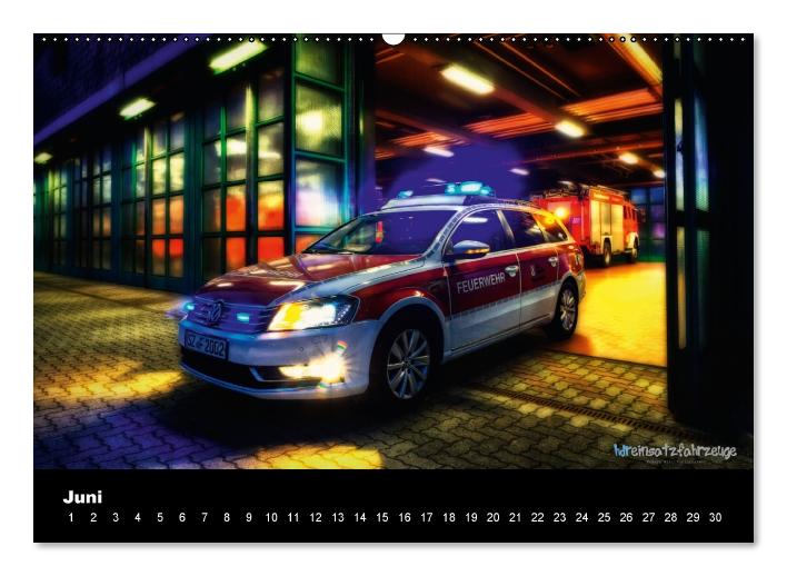 HDR Einsatzfahrzeuge (Wandkalender immerwährend DIN A2 quer) (CALVENDO Wandkalender 2014)