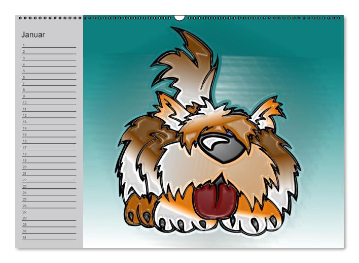 Hunde-Geburtstagskalender / Witziger Cartoon-Kalender (Wandkalender immerwährend DIN A2 quer) (CALVENDO Wandkalender 0)