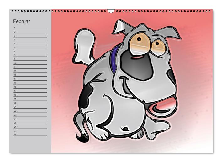 Hunde-Geburtstagskalender / Witziger Cartoon-Kalender (Wandkalender immerwährend DIN A2 quer) (CALVENDO Wandkalender 0)