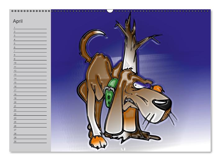 Hunde-Geburtstagskalender / Witziger Cartoon-Kalender (Wandkalender immerwährend DIN A2 quer) (CALVENDO Wandkalender 0)