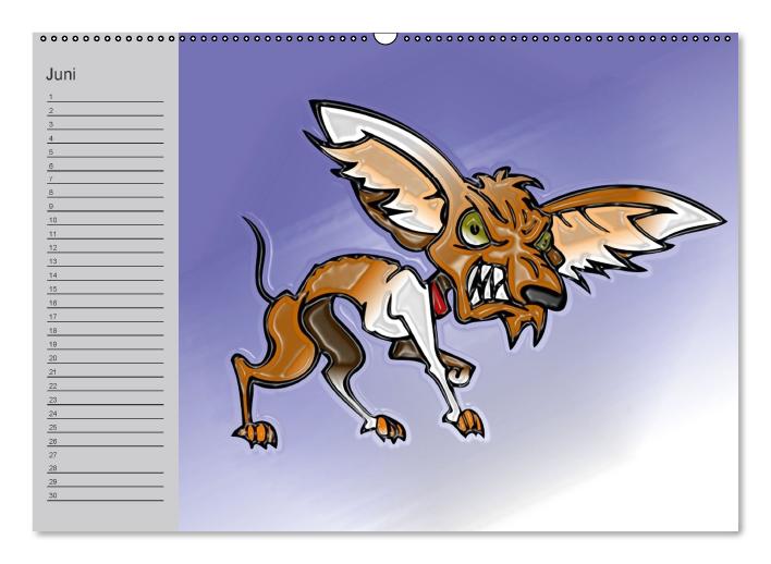 Hunde-Geburtstagskalender / Witziger Cartoon-Kalender (Wandkalender immerwährend DIN A2 quer) (CALVENDO Wandkalender 0)
