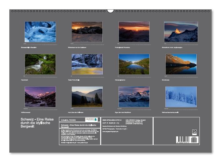 Schweiz - Eine Reise durch die idyllische Bergwelt (Wandkalender immerwährend DIN A2 quer) (CALVENDO Wandkalender 2014)