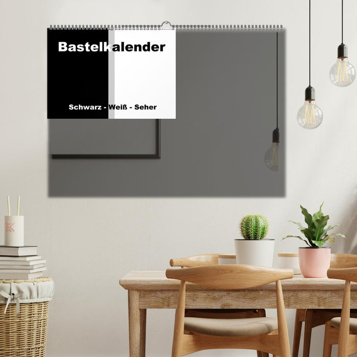 Bastelkalender / Für Schwarz - Weiß - Seher (Wandkalender immerwährend DIN A2 quer) (CALVENDO Wandkalender 0)