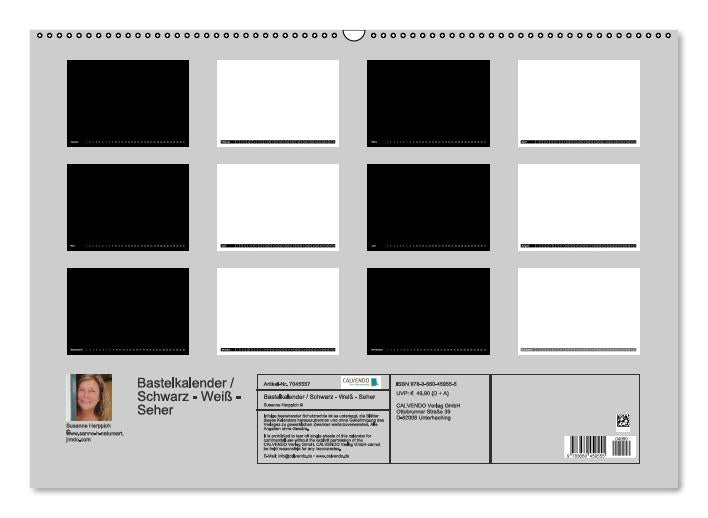 Bastelkalender / Für Schwarz - Weiß - Seher (Wandkalender immerwährend DIN A2 quer) (CALVENDO Wandkalender 0)