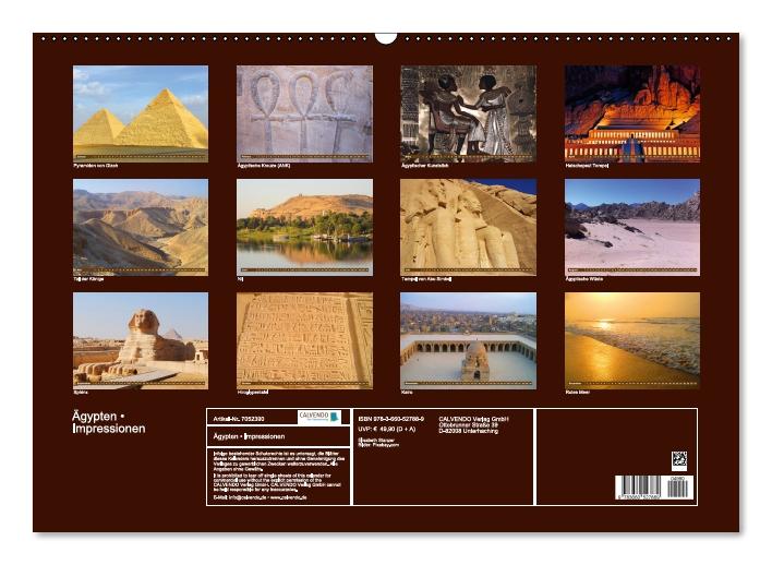 Ägypten • Impressionen (Wandkalender immerwährend DIN A2 quer) (CALVENDO Wandkalender 2014)