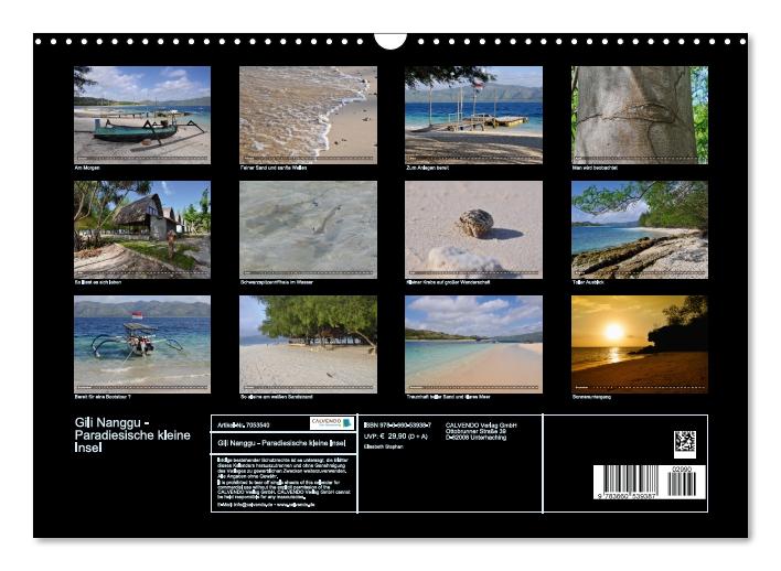 Gili Nanggu - Paradiesische kleine Insel (Wandkalender immerwährend DIN A3 quer) (CALVENDO Wandkalender 2014)