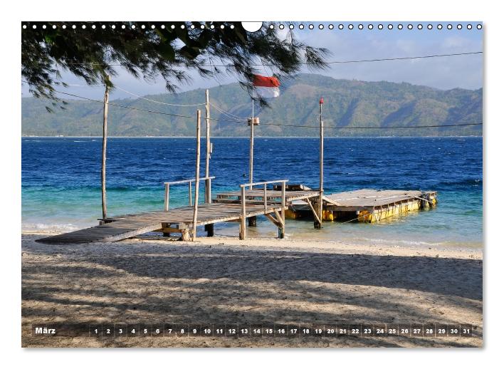 Gili Nanggu - Paradiesische kleine Insel (Wandkalender immerwährend DIN A3 quer) (CALVENDO Wandkalender 2014)