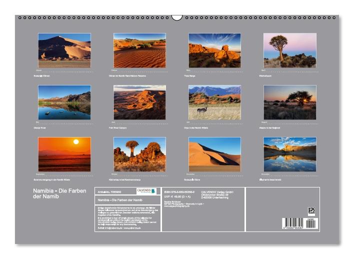 Namibia - Die Farben der Namib (Wandkalender immerwährend DIN A2 quer) (CALVENDO Wandkalender 2014)